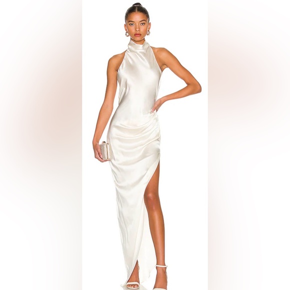 Amanda Uprichard Dresses & Skirts - Amanda Uprichard White samba Halter Neck Gown